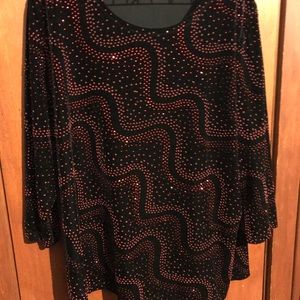 Beautiful red/Black sequined  blouse